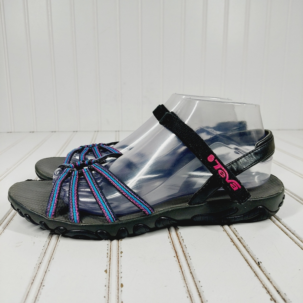 TEVA Women's Kayenta Black Blue Pink Sling Back Summer Hiking Sandals M735